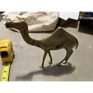 vintage camel Brass figurine 7.5 Inches Tall Etchings Design Decor Collectible